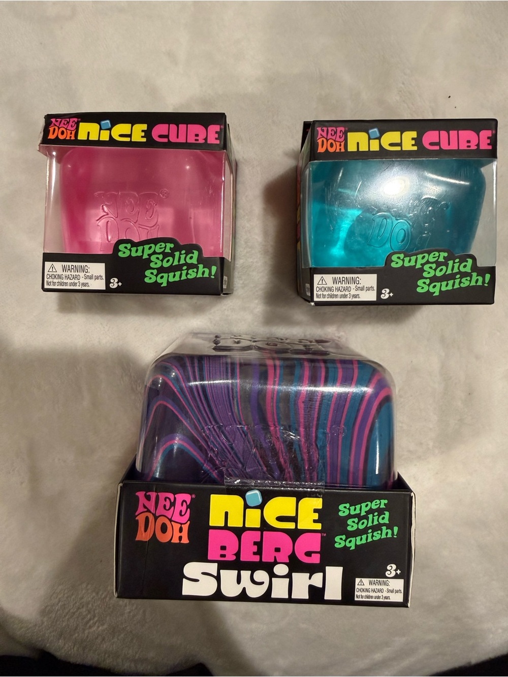 NEEDOH 1 Jumbo Nice Berg Swirl Squish Toy & 2 Nice Cubes Viral Authentic NEW - Picture 9 of 9